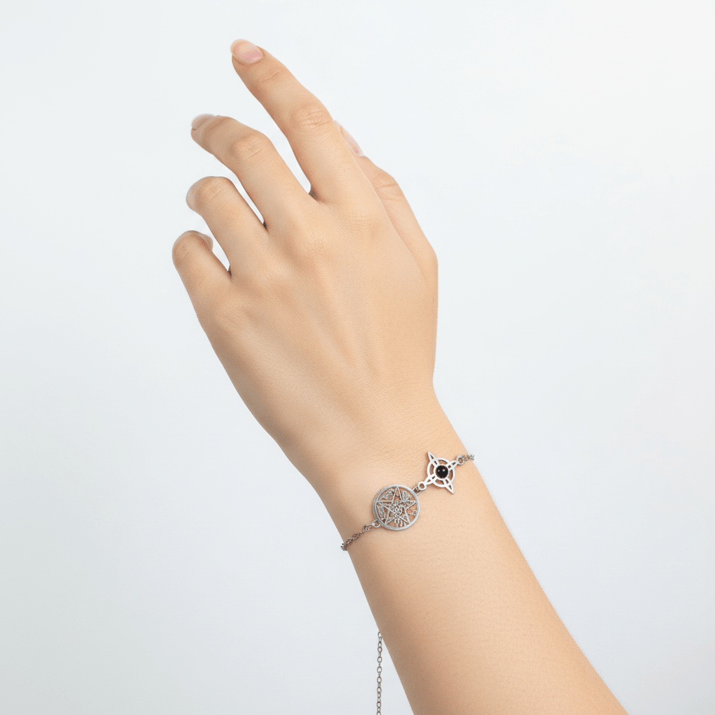 Pulsera Acero Doble Protección Onix Consagrada Joyería / PulserasTienda esotérica Málaga - Tata Magic: tienda Esotérica en Málaga
